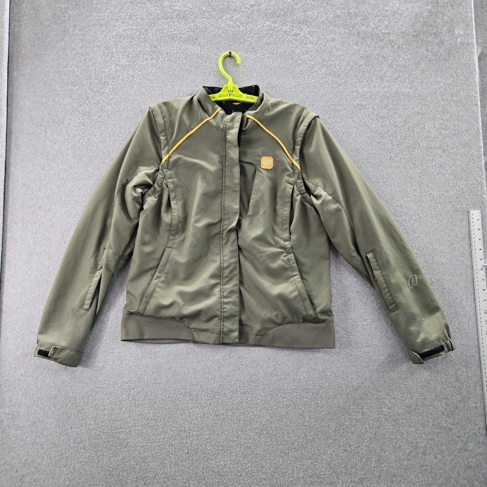 Dakota Women Jacket L Olive Fox Racing Convertible Vest Logo Motocross READ